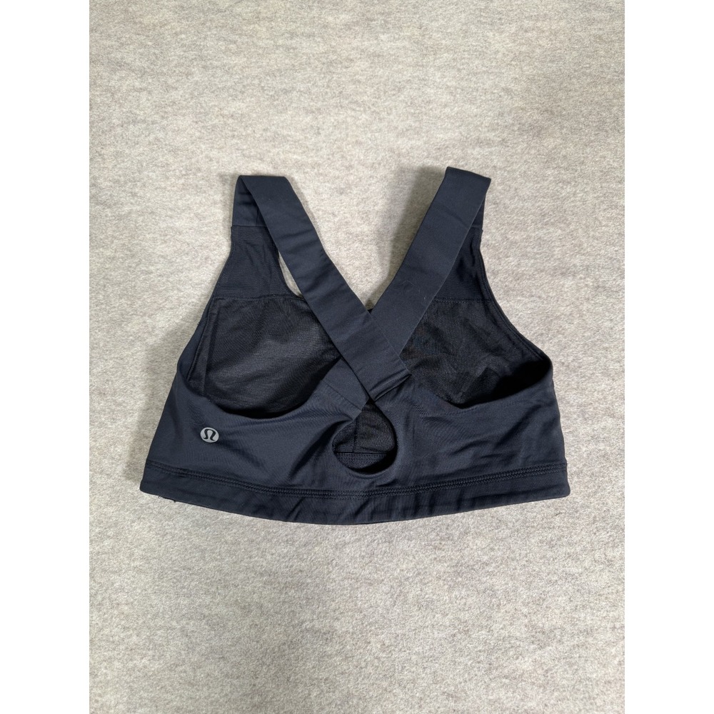 Lululemon Bootcamp Ready Sports Bra Womens 6 Black Sweat Wicking Training Yoga - Picture 2 of 9
